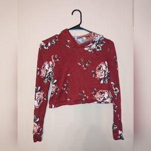 Floral Crop Top Hoodie